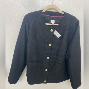 NWT J. Crew Black Collarless Blazer